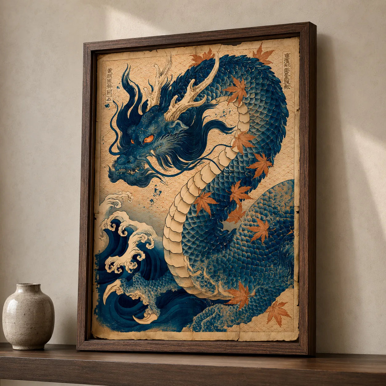 Japanese Blue Dragon Wall Art Decor - Wall Art Decor - packaging