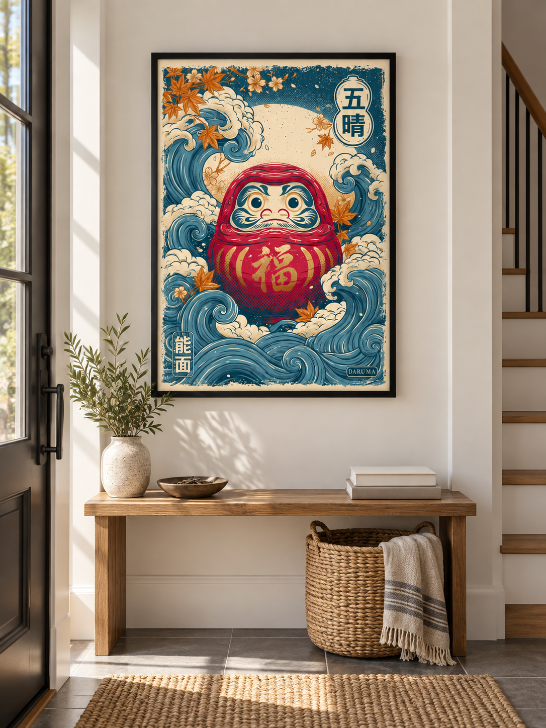 Japanese Daruma Poster - Wall Art Decor - packaging - japanese daruma poster, daruma doll wall art