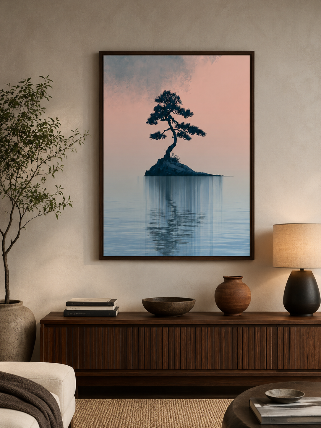 Japońska Sosna Dekoracja Ścienna - Wall Art Decor - alternate angle - japanese pine wall art, pine tree art print