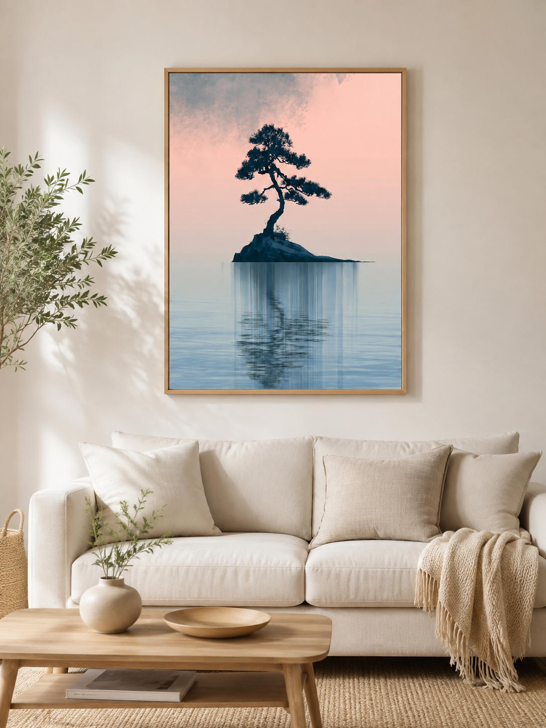 Japońska Sosna Dekoracja Ścienna - Wall Art Decor - detail view - japanese pine wall art, pine tree art print
