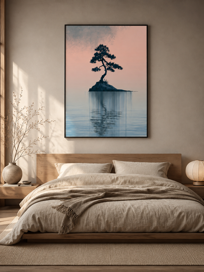 Japońska Sosna Dekoracja Ścienna - Wall Art Decor - lifestyle shot - japanese pine wall art, pine tree art print