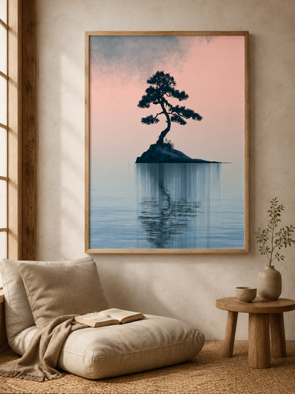 Japońska Sosna Dekoracja Ścienna - Wall Art Decor - front view - japanese pine wall art, pine tree art print
