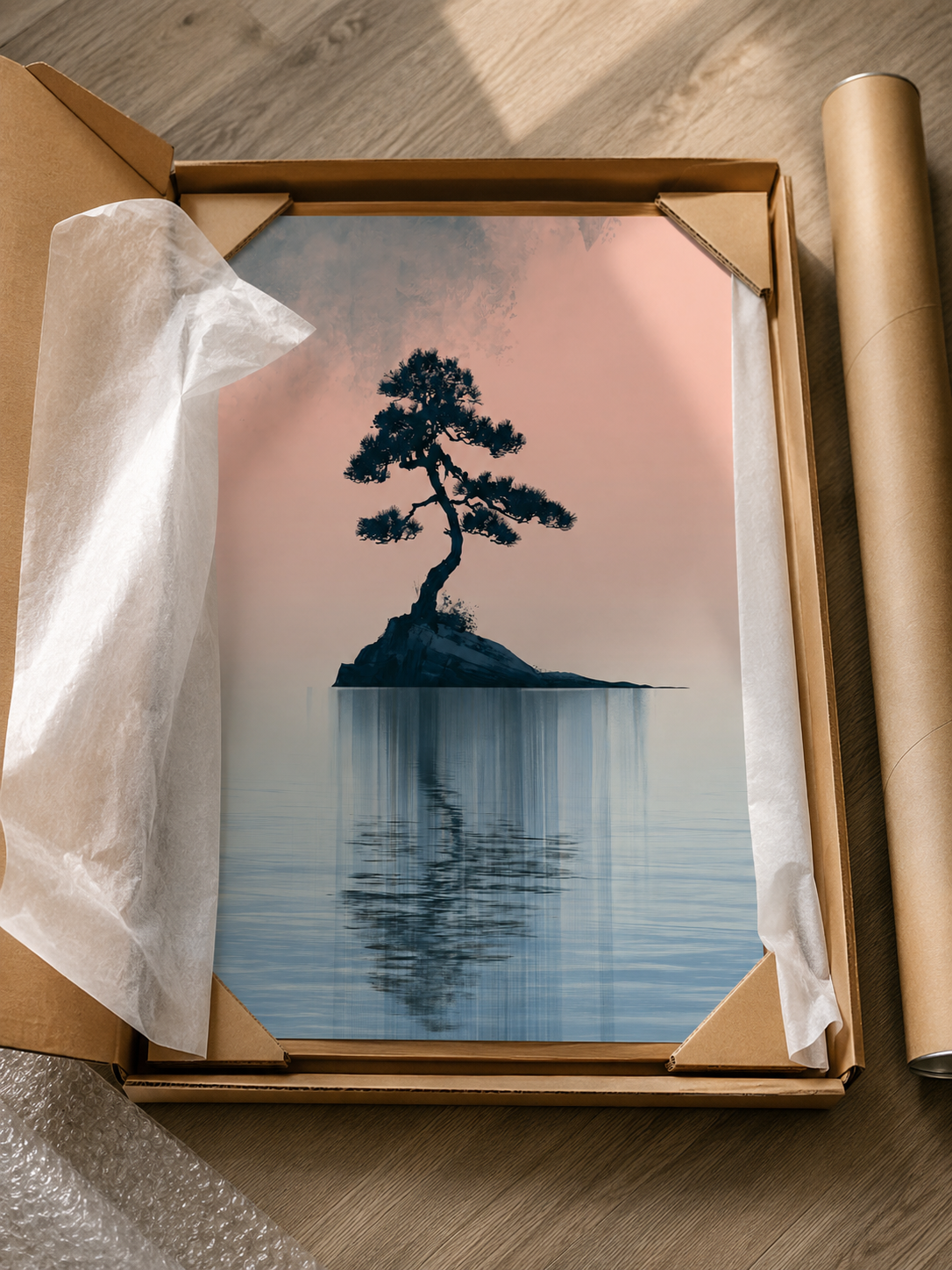 Japońska Sosna Dekoracja Ścienna - Wall Art Decor - lifestyle shot - japanese pine wall art, pine tree art print