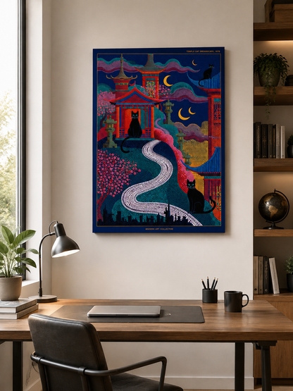 Japanese Temple Cat Poster - Wall Art Decor - packaging - japanese temple cat poster, japanese cat wall art