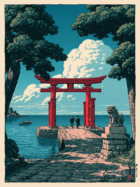 Torii Japonés Póster - Wall Art Decor - front view - japanese torii gate poster, torii gate wall art