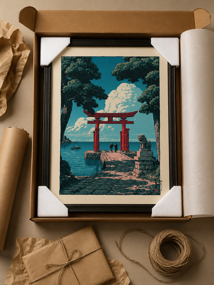 Torii Japonés Póster - Wall Art Decor - lifestyle shot - japanese torii gate poster, torii gate wall art