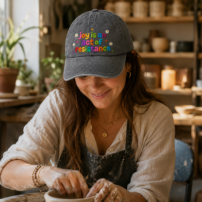 Joy Is Resistance Embroidered Washed Cap - Washed Cap - alternate angle