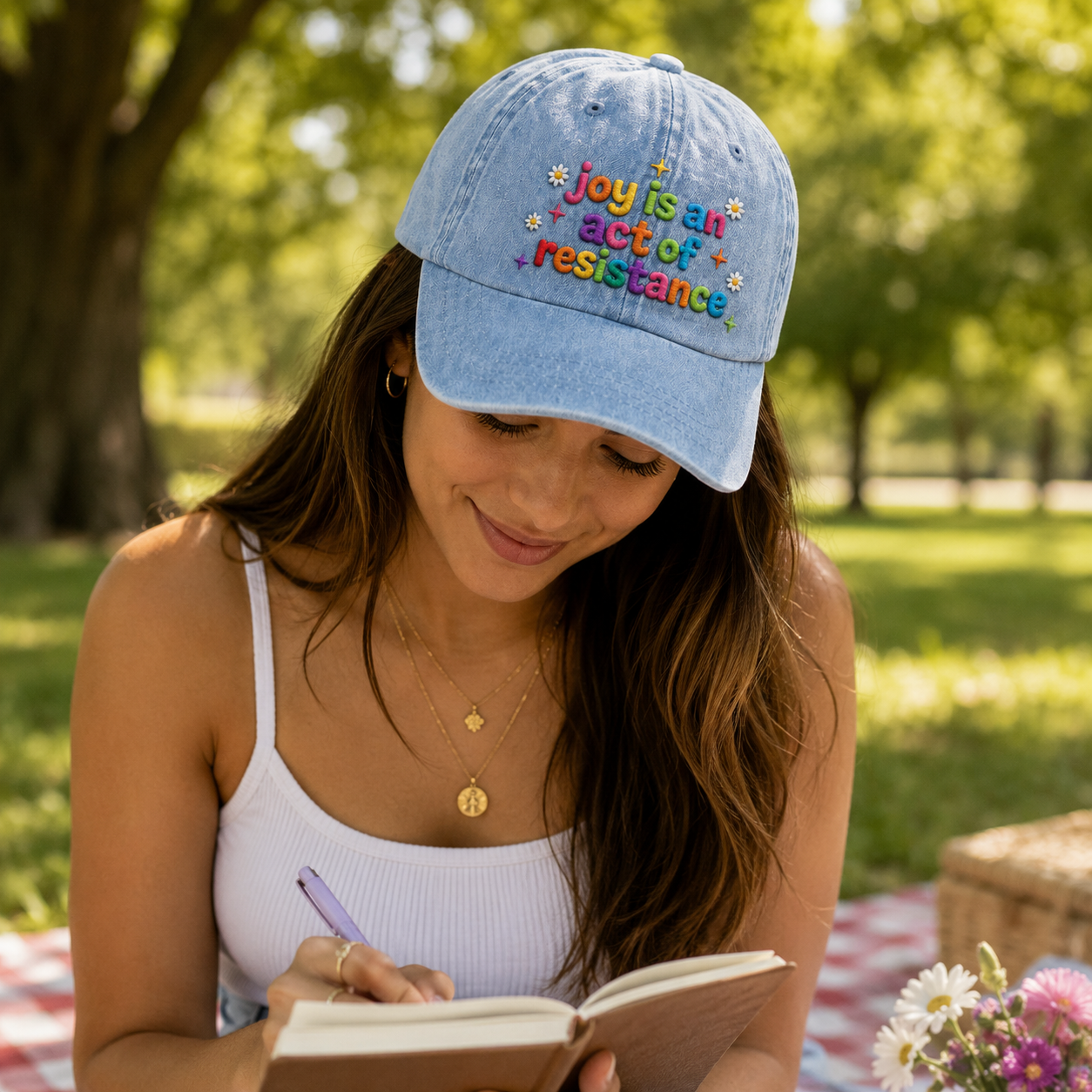Joy Is Resistance Embroidered Washed Cap - Washed Cap - lifestyle