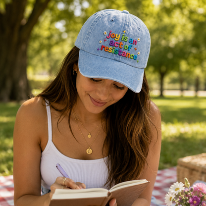 Joy Is Resistance Embroidered Washed Cap - Washed Cap - lifestyle