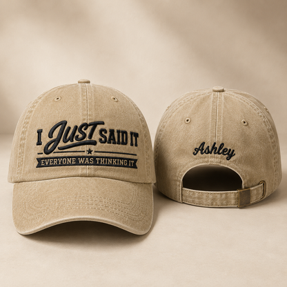 Just Said It Washed Cap - Washed Cap - front view