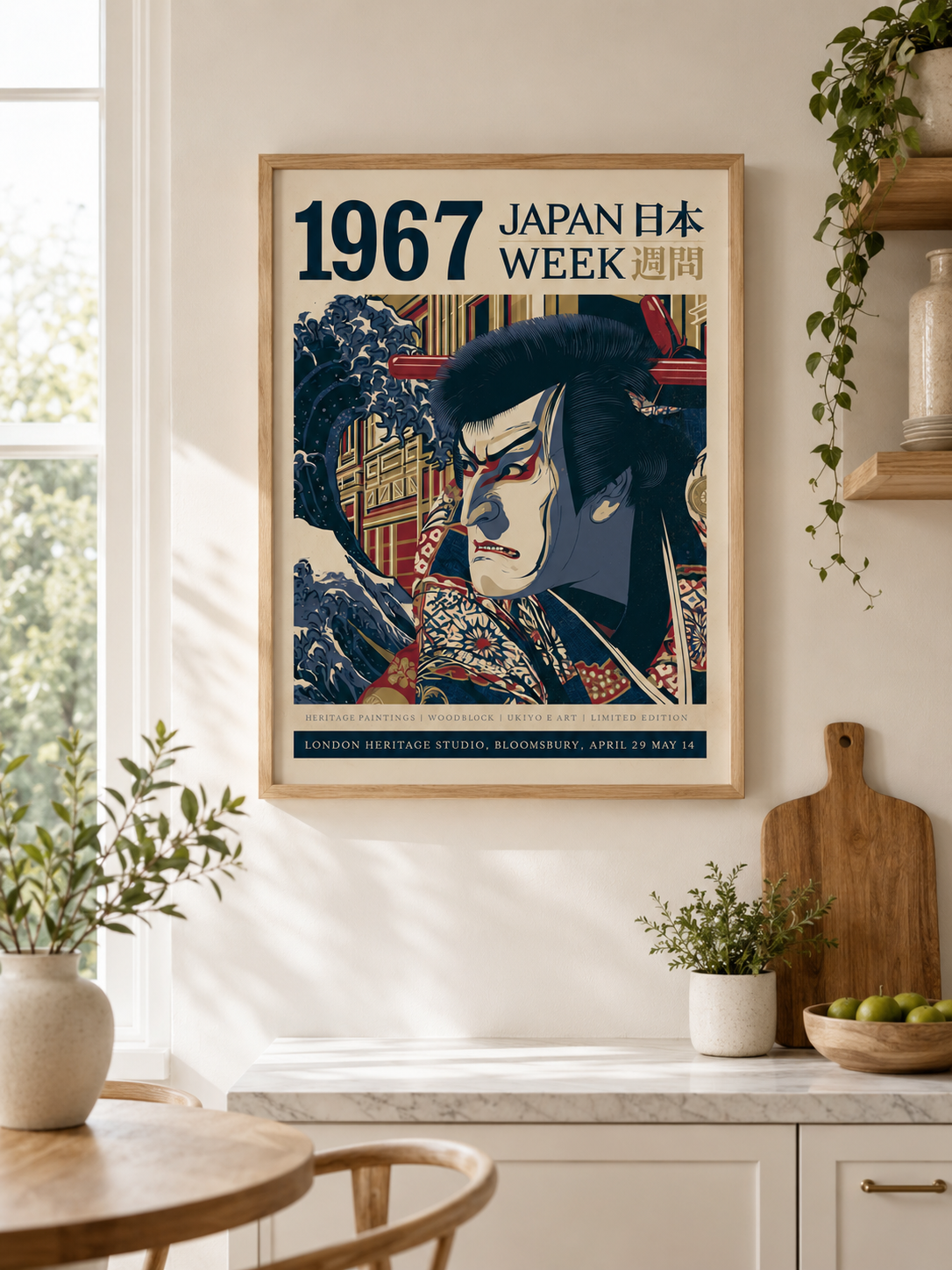 Kabuki Actor Poster - Wall Art Decor - close-up - kabuki theater wall art, canvas print