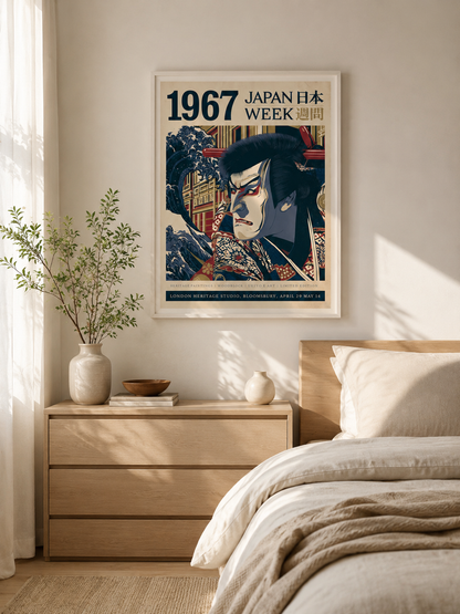 Kabuki Actor Poster - Wall Art Decor - close-up - kabuki theater wall art, canvas print