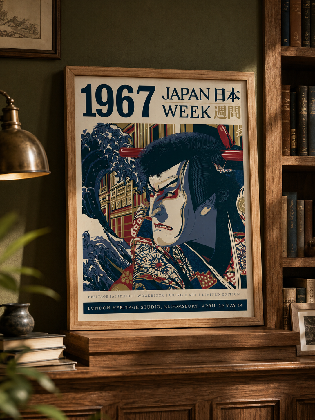 Kabuki Actor Poster - Wall Art Decor - packaging - kabuki theater wall art, canvas print