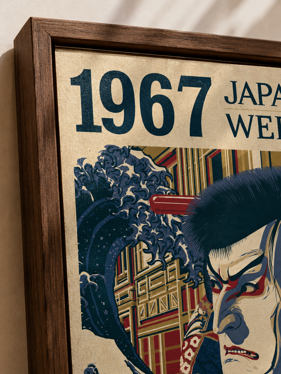 Kabuki Actor Poster - Wall Art Decor - detail view - kabuki theater wall art, canvas print