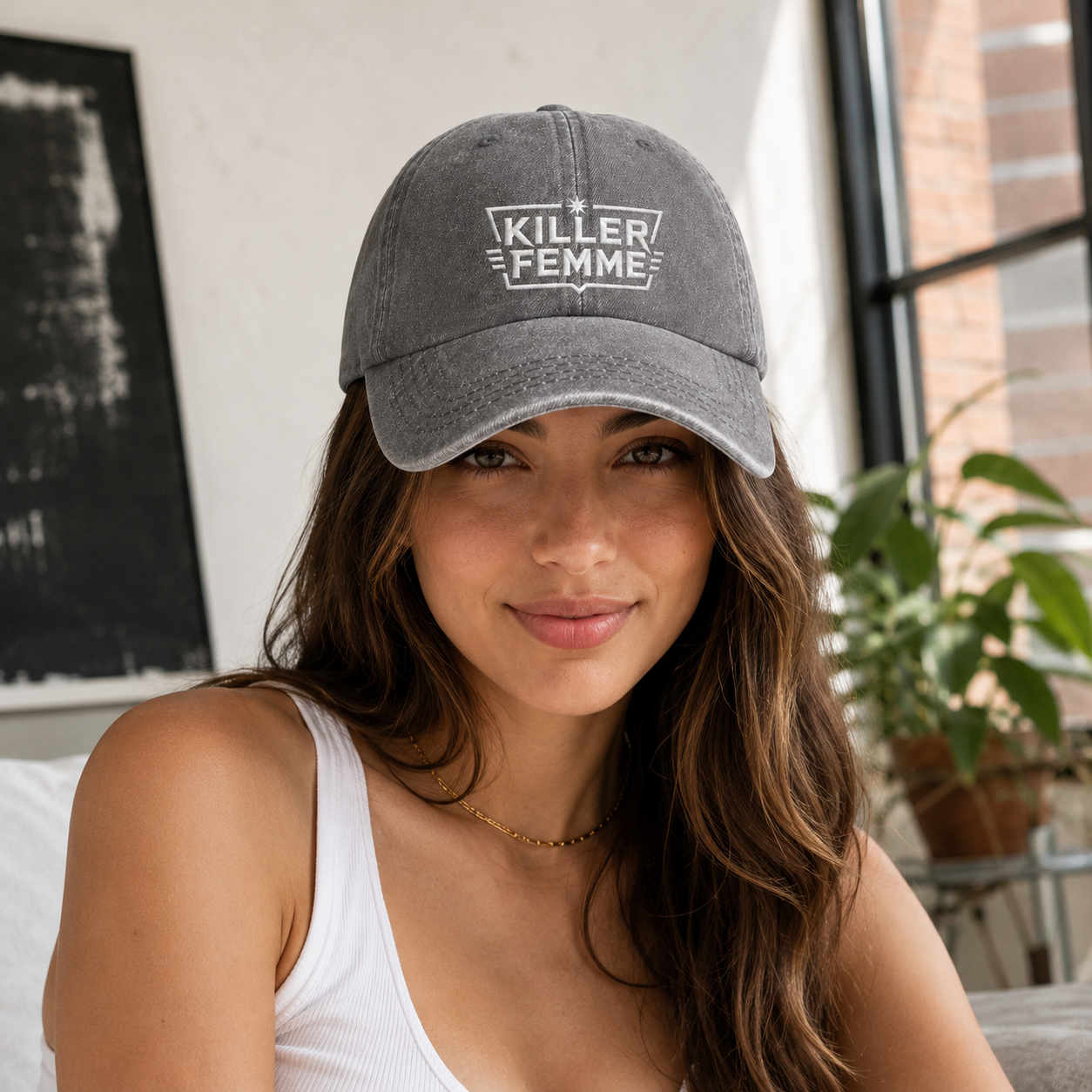Killer Femme Embroidered Washed Cap - Washed Cap - alternate angle