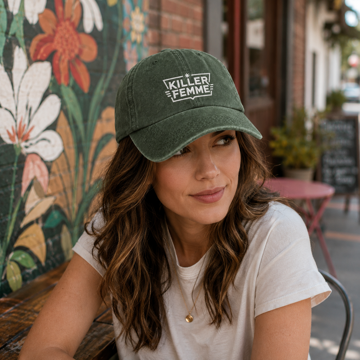 Killer Femme Embroidered Washed Cap - Washed Cap - detail