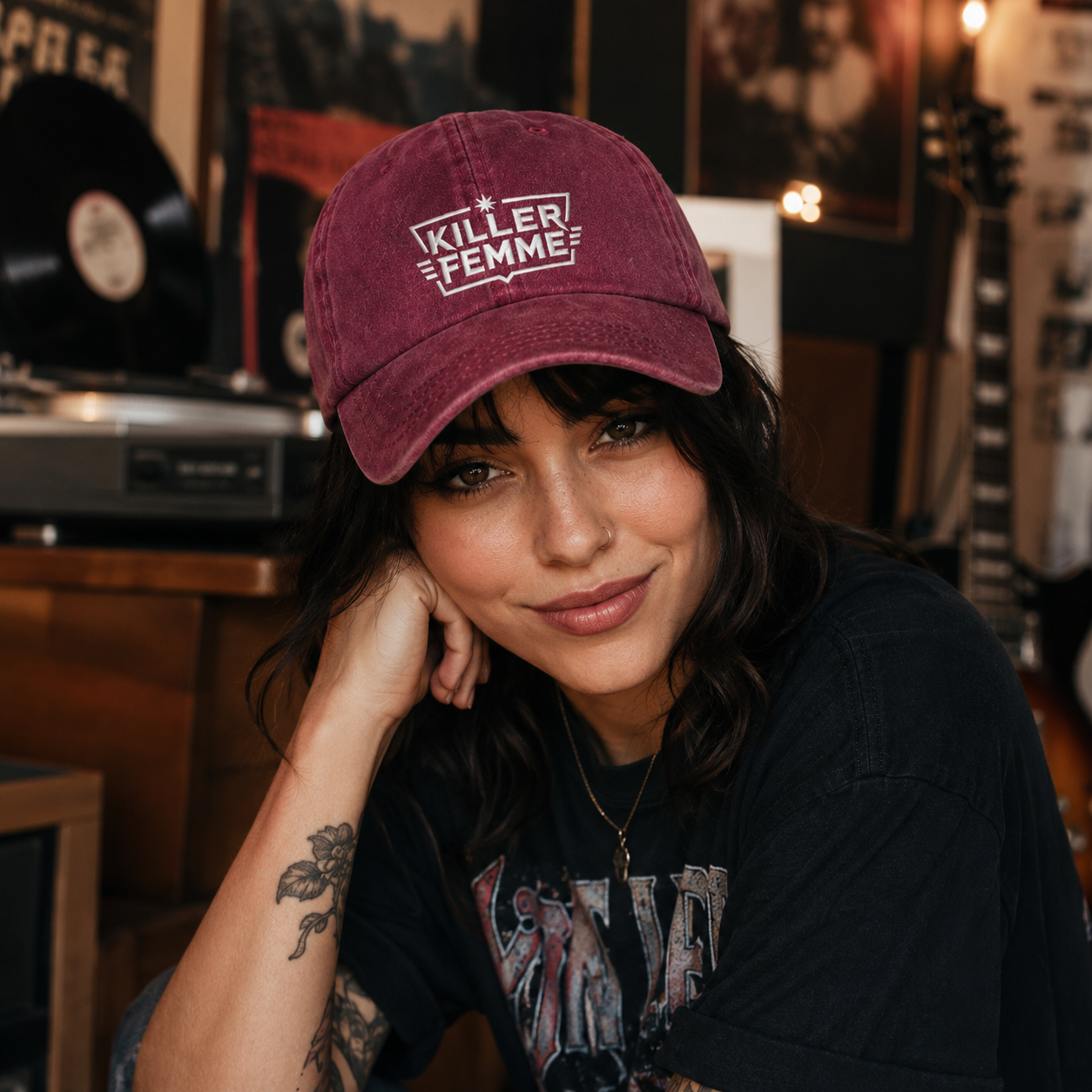 Killer Femme Embroidered Washed Cap - Washed Cap - lifestyle