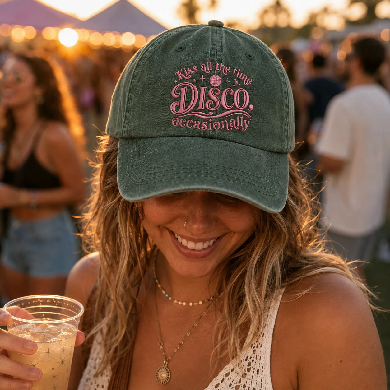 Kiss All The Time Disco Occasionally Washed Cap - Washed Cap - alternate angle