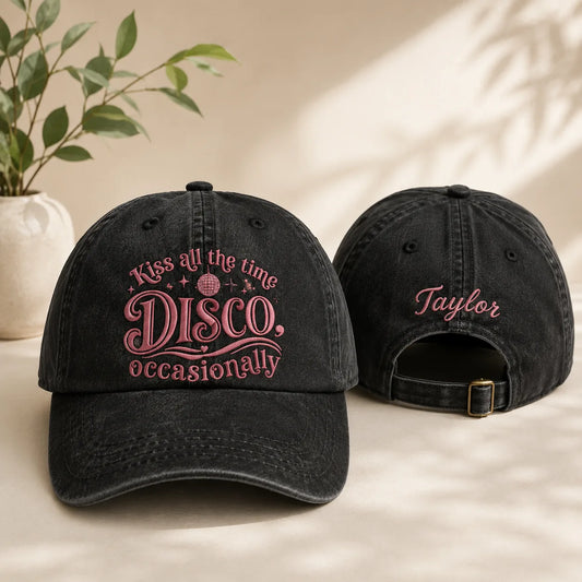 Kiss All The Time Disco Occasionally Washed Cap - Washed Cap - front view
