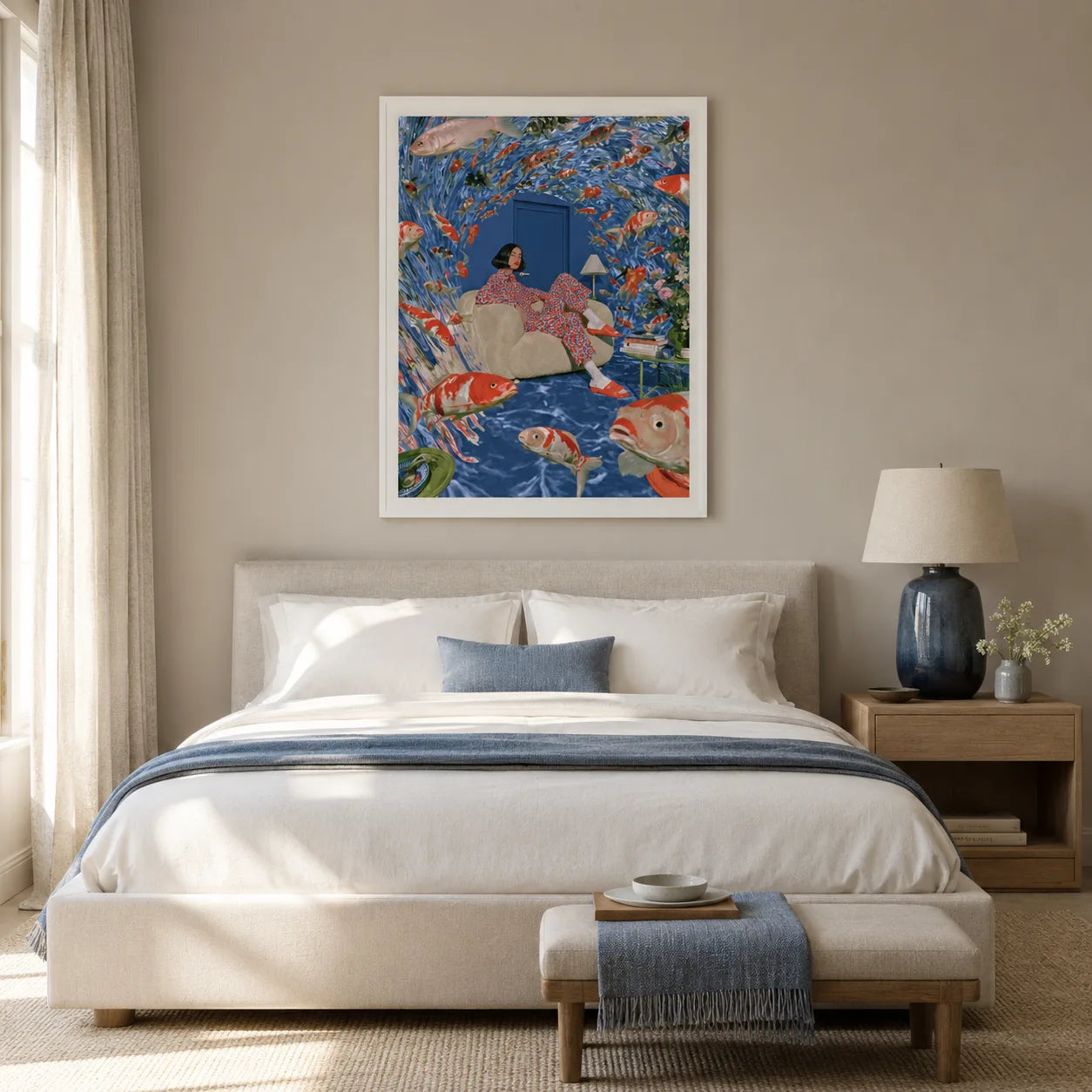 Koi Fish Dreamscape Wall Art Decor - Wall Art Decor - alternate angle