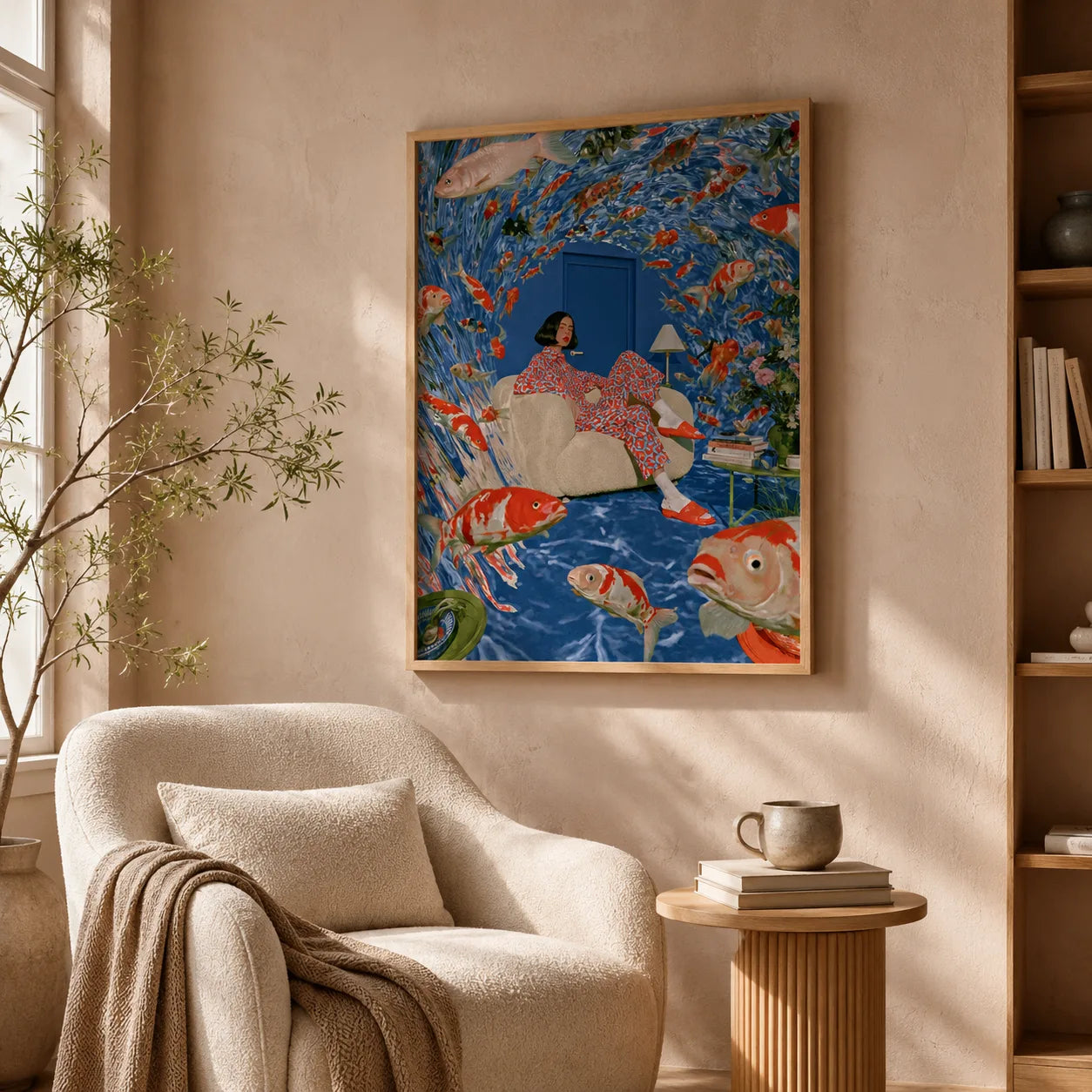 Koi Fish Dreamscape Wall Art Decor - Wall Art Decor - in use