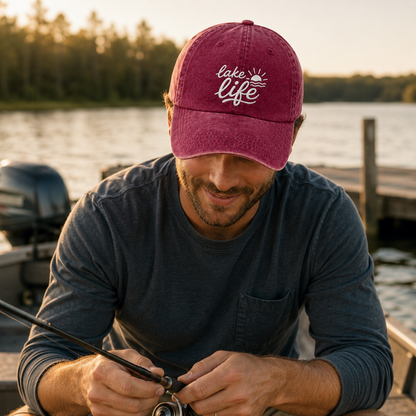 Lake Life Embroidered Washed Cap - Washed Cap - lifestyle