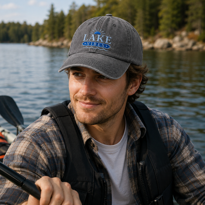 Lake Vibes Embroidered Washed Cap - Washed Cap - lifestyle