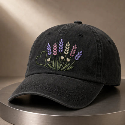 Lavender Wildflower Washed Cap - washed cap - alternate angle