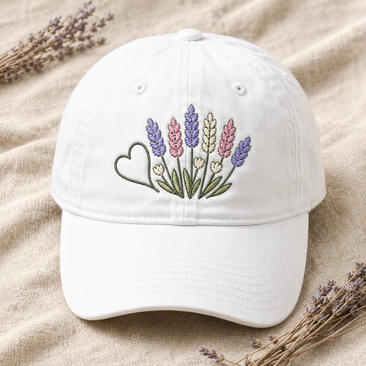 Lavender Wildflower Washed Cap - washed cap - detail