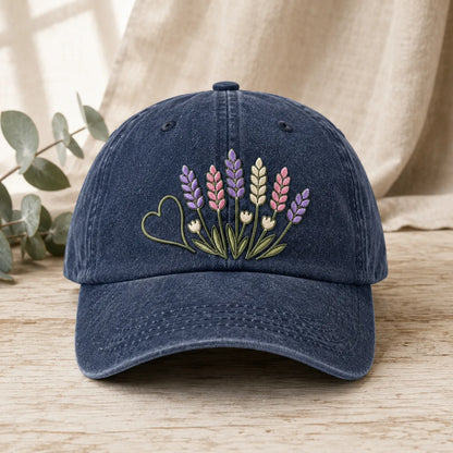 Lavender Wildflower Washed Cap - washed cap - front view