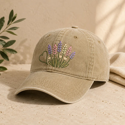 Lavender Wildflower Washed Cap - washed cap - lifestyle