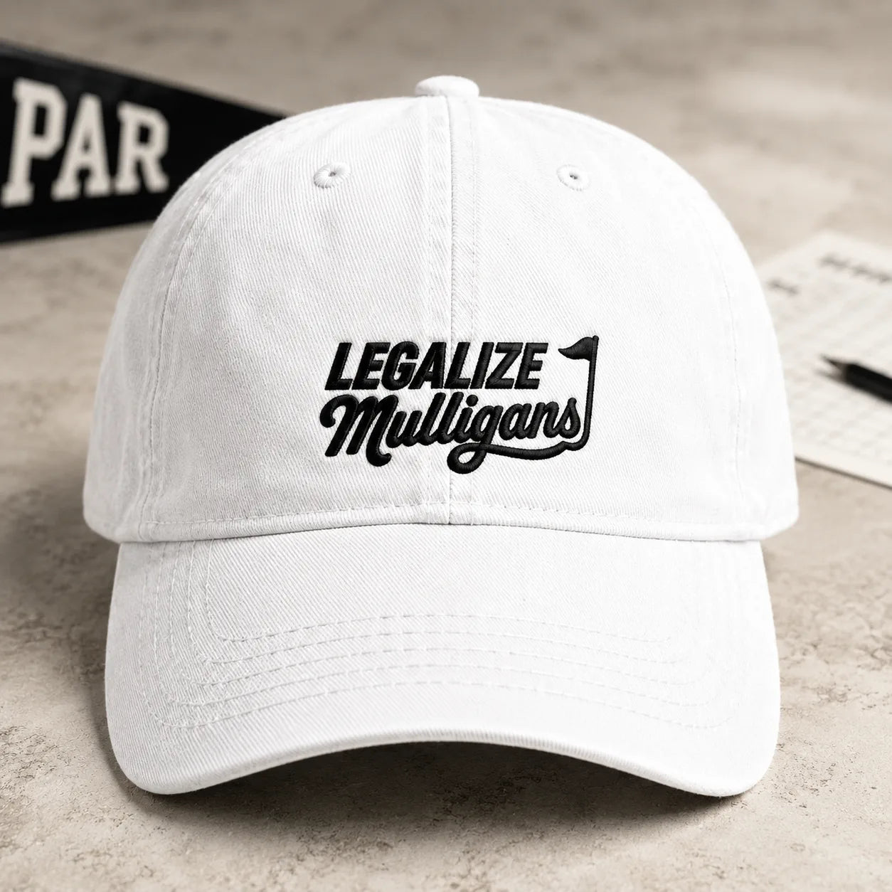 Legalize Mulligans Golf Washed Cap - washed cap - side view