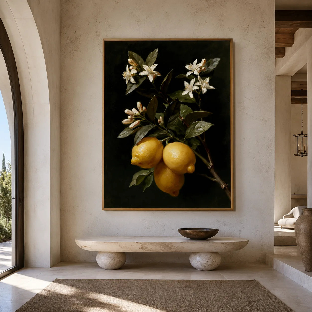 Lemon Blossom Still Life Wall Art Decor - Wall Art Decor - close up