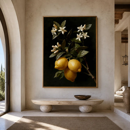 Lemon Blossom Still Life Wall Art Decor - Wall Art Decor - close up