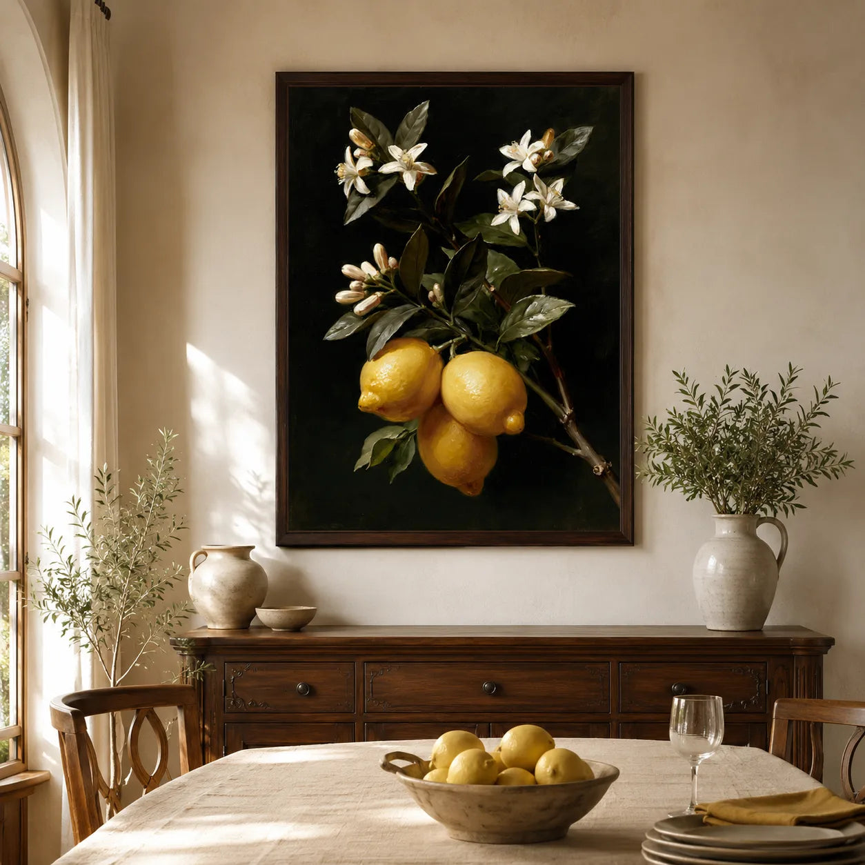 Lemon Blossom Still Life Wall Art Decor - Wall Art Decor - detail
