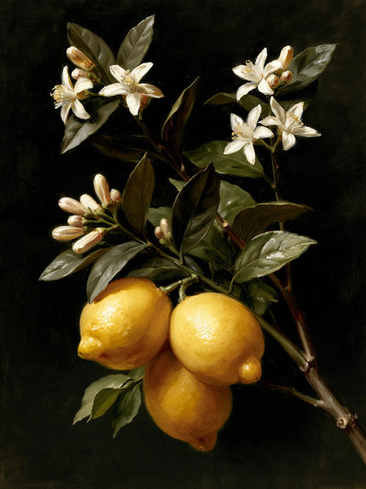 Lemon Blossom Still Life Wall Art Decor - Wall Art Decor - front view