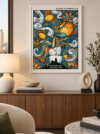 Lemon Tea Kitchen Wall Art - Wall Art Decor - packaging - lemon tea kitchen wall art, retro citrus poster