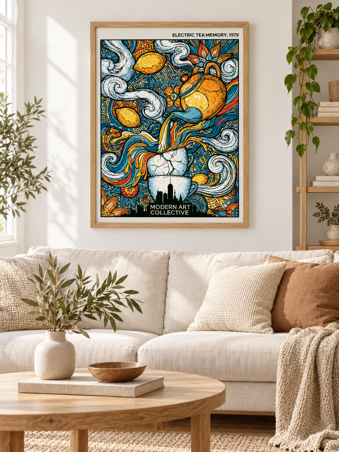 Lemon Tea Kitchen Wall Art - Wall Art Decor - detail view - lemon tea kitchen wall art, retro citrus poster