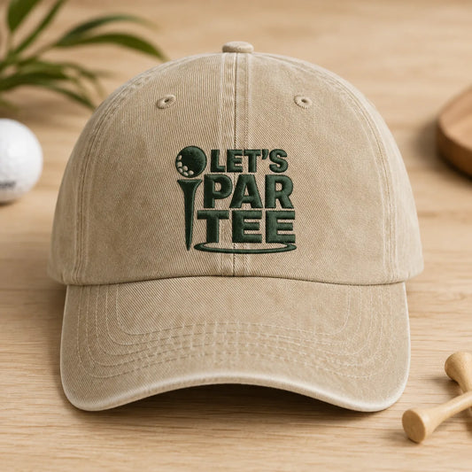 Let's Par Tee Golf Washed Cap - washed cap - front view