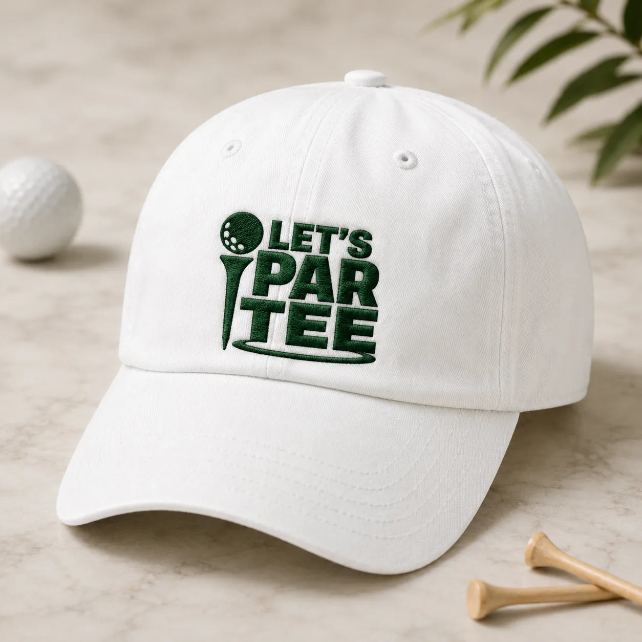 Let's Par Tee Golf Washed Cap - washed cap - side view