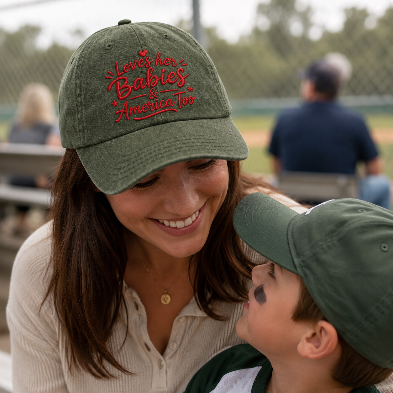 Loves Her Babies America Too Washed Cap - Washed Cap - alternate angle