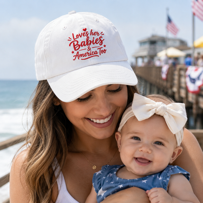 Loves Her Babies America Too Washed Cap - Washed Cap - lifestyle