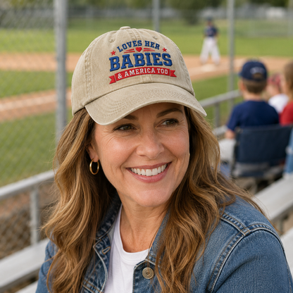 Loves Her Babies Washed Cap - Washed Cap - lifestyle