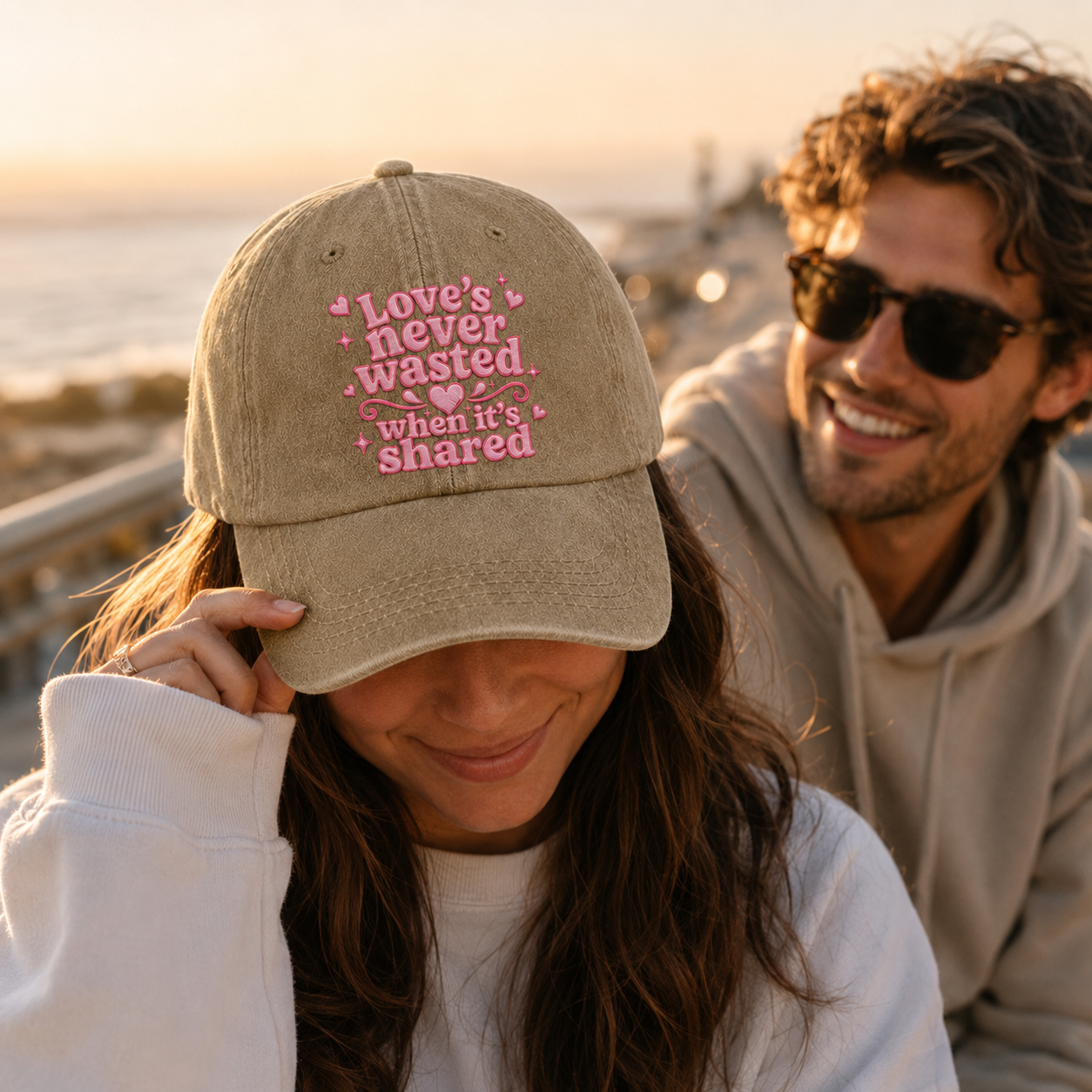 Love's Never Wasted Embroidered Washed Cap - Washed Cap - alternate angle