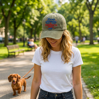 Loves Weenies Embroidered Washed Cap - Washed Cap - front view