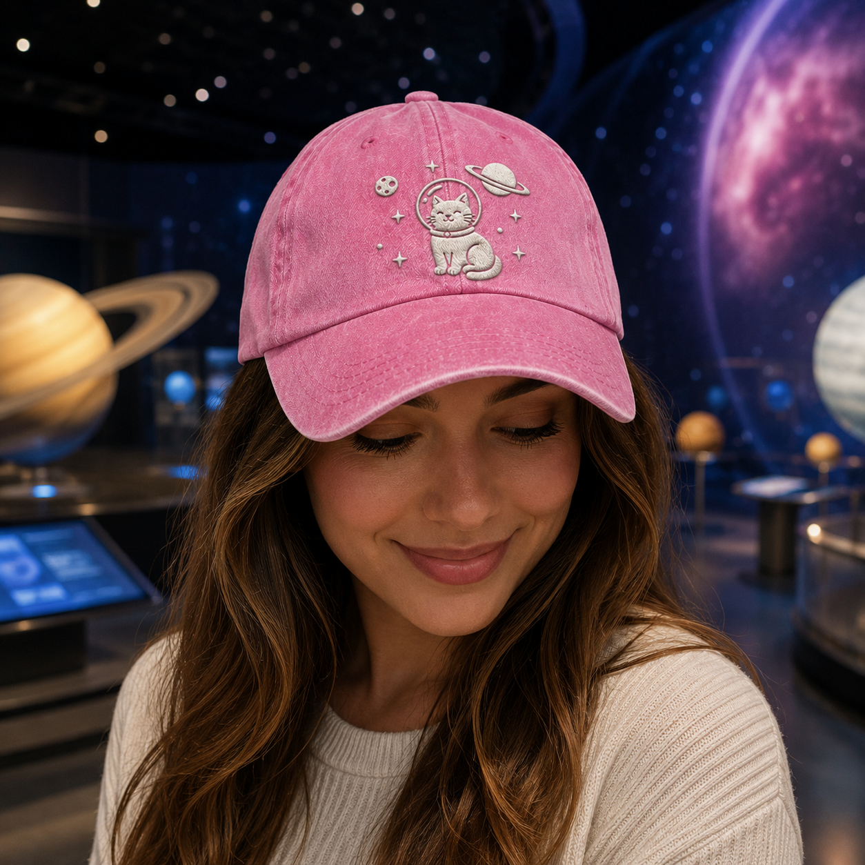Luna Space Cat Washed Cap - Washed Cap - alternate angle