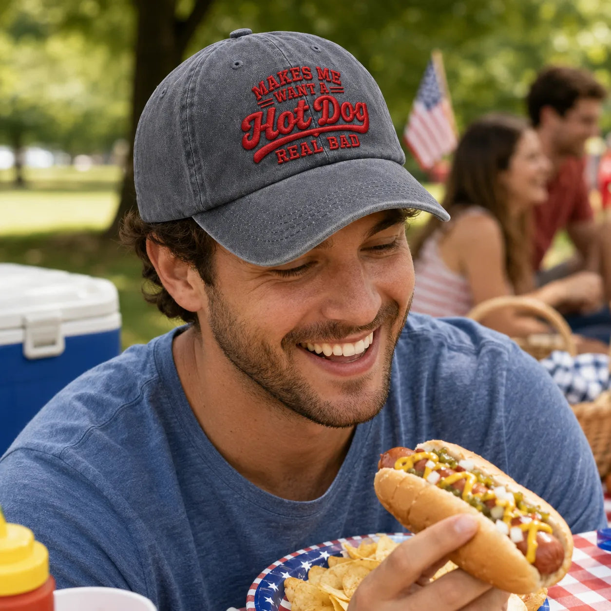 Makes Me Want a Hot Dog Real Bad Washed Cap - washed cap - alternate angle