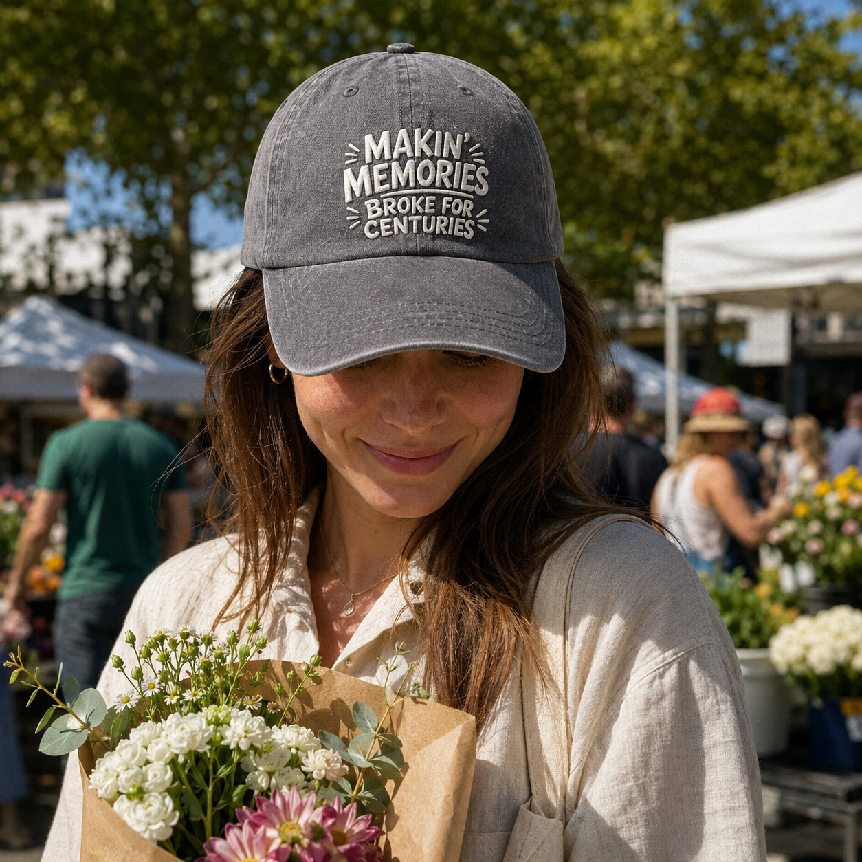 Makin Memories Embroidered Washed Cap - Washed Cap - alternate angle