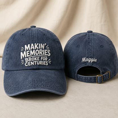 Makin Memories Embroidered Washed Cap - Washed Cap - front view
