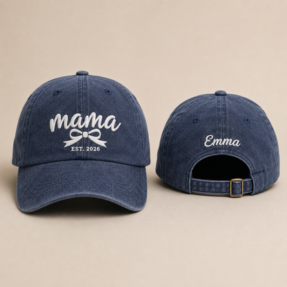 Mama Est 2026 Washed Cap - Washed Cap - front view